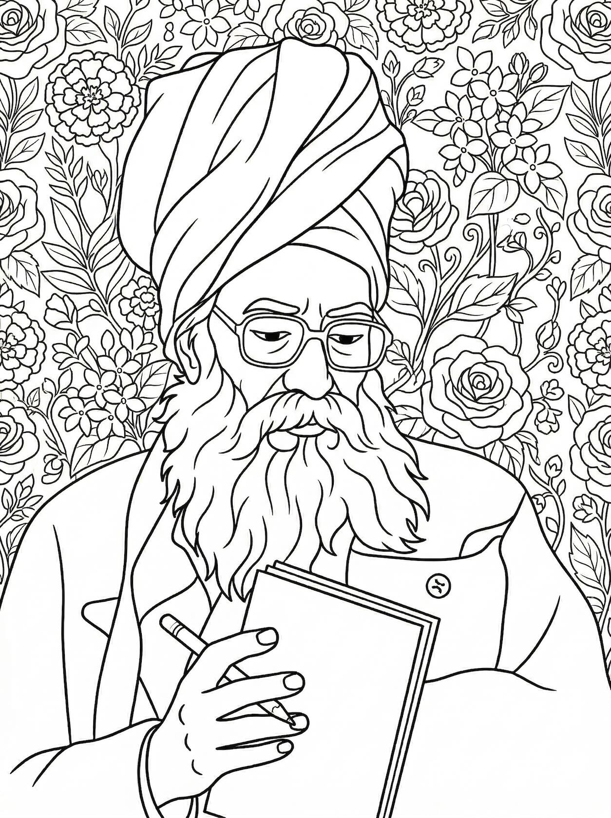 Bhagat Puran Singh Ji — Portrait Coloring Sheet