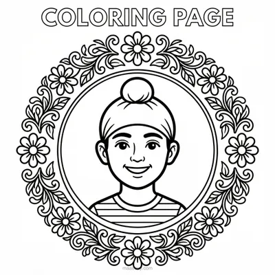 Sikh Boy — Sikh Life & People printable Sikh coloring page