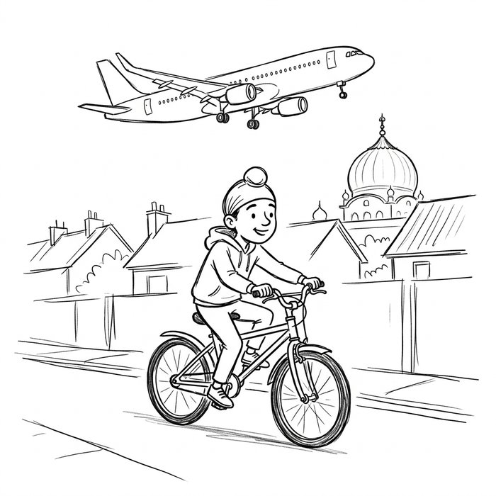 Fateh Singh riding the restored red bicycle through the streets of Southall