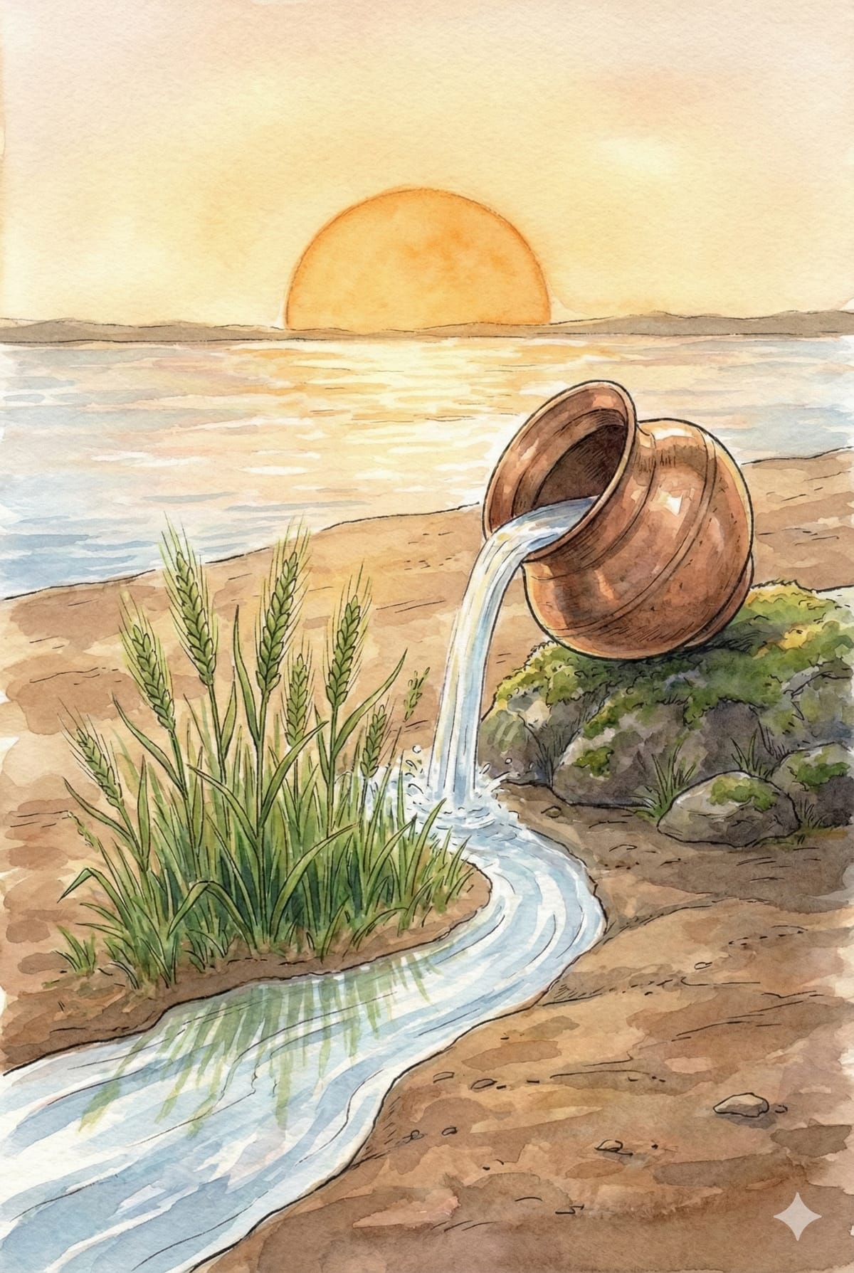 Abstract artwork showing a lesson learned through the element of water