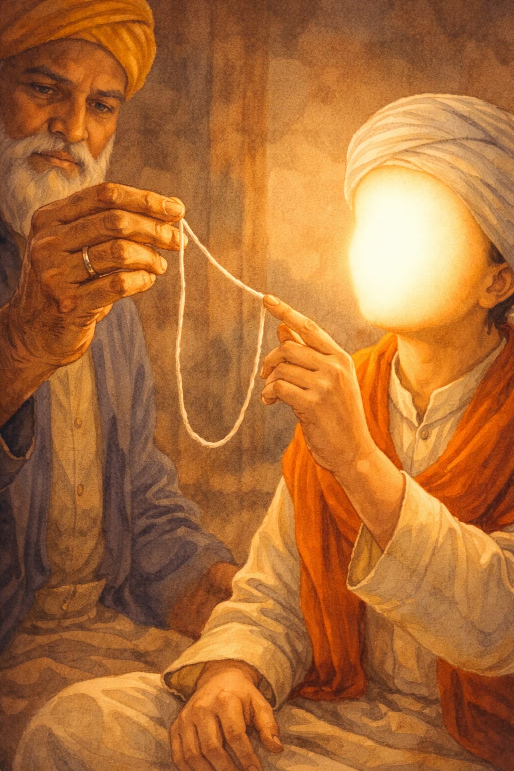 Nanak calling his friend from the back of the crowd