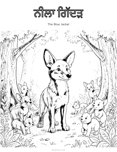 The Blue Jackal coloring sheet preview