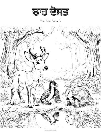 The Four Friends coloring sheet preview