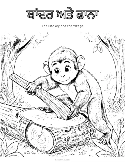The Monkey and the Wedge coloring sheet preview
