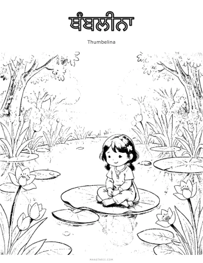 Thumbelina coloring sheet preview